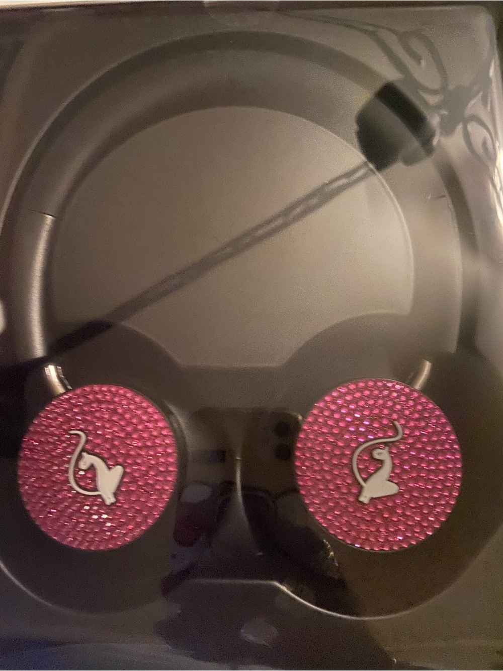Pink Crystal On-Ear Headphones - Stylish Sparkle Accent by babyphat